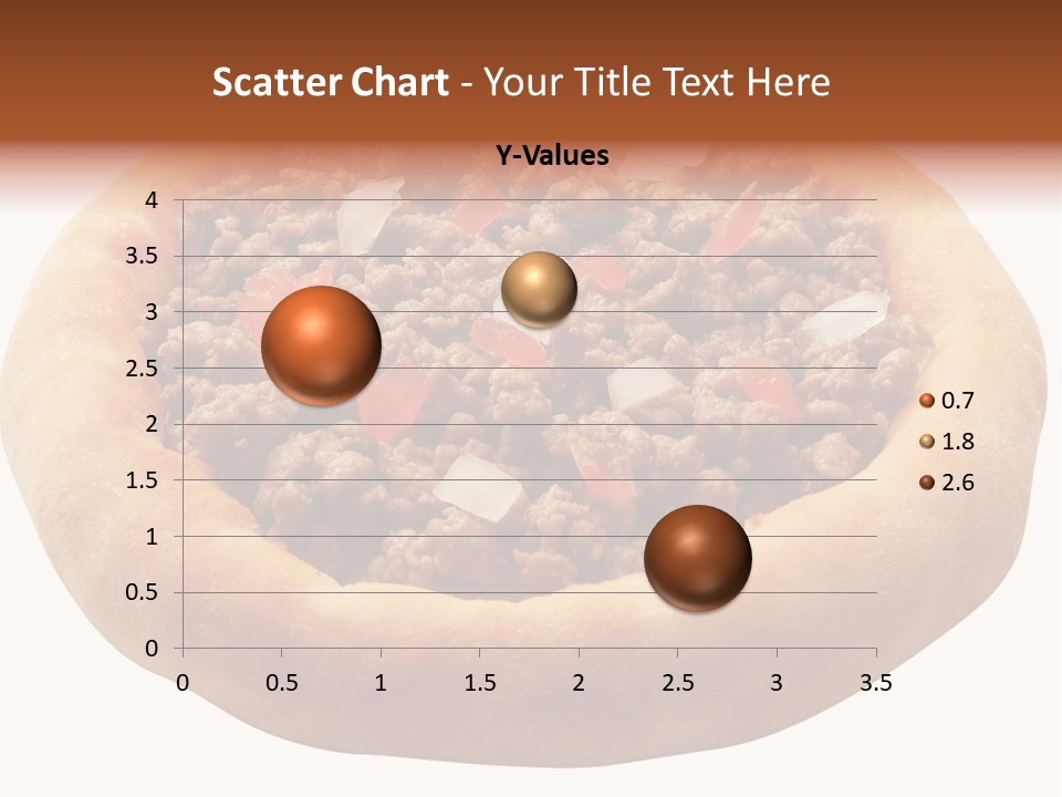 A Pizza With Meat And Onions On A White Background PowerPoint Template