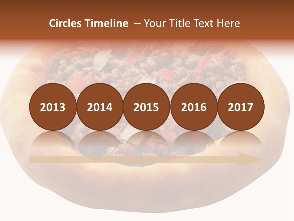 A Pizza With Meat And Onions On A White Background PowerPoint Template