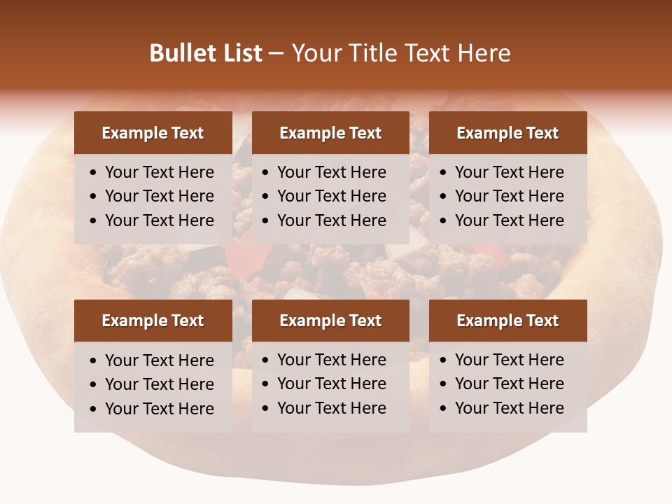 A Pizza With Meat And Onions On A White Background PowerPoint Template