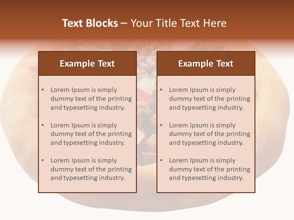 A Pizza With Meat And Onions On A White Background PowerPoint Template