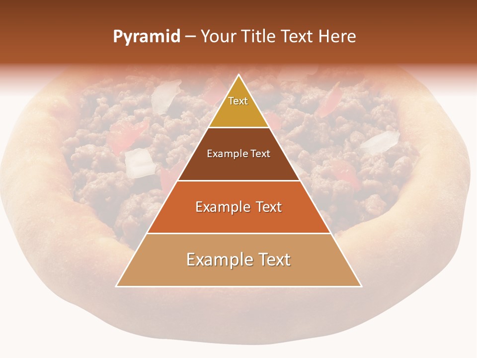 A Pizza With Meat And Onions On A White Background PowerPoint Template