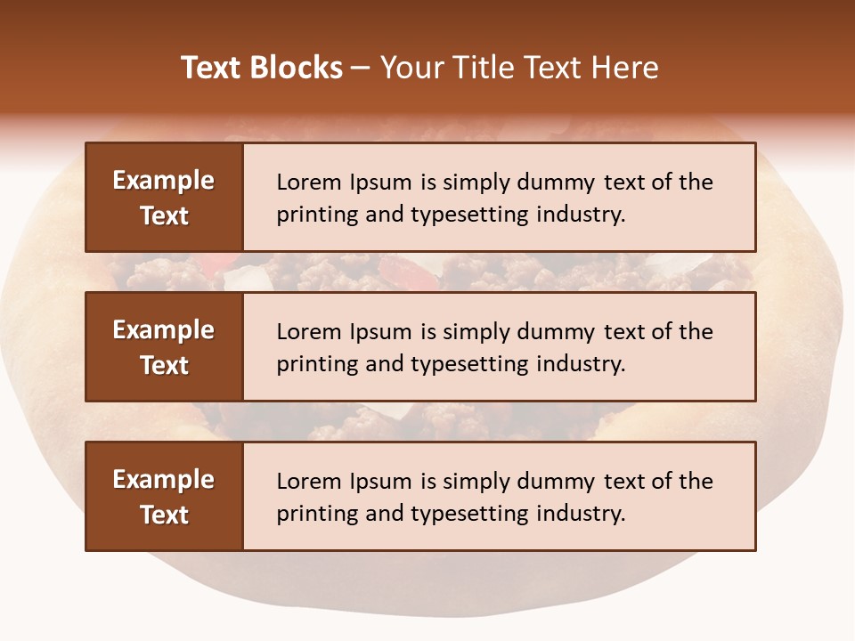 A Pizza With Meat And Onions On A White Background PowerPoint Template
