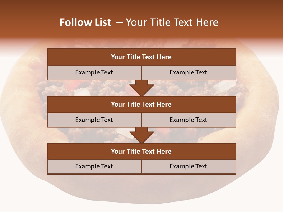 A Pizza With Meat And Onions On A White Background PowerPoint Template