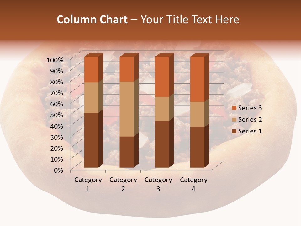 A Pizza With Meat And Onions On A White Background PowerPoint Template