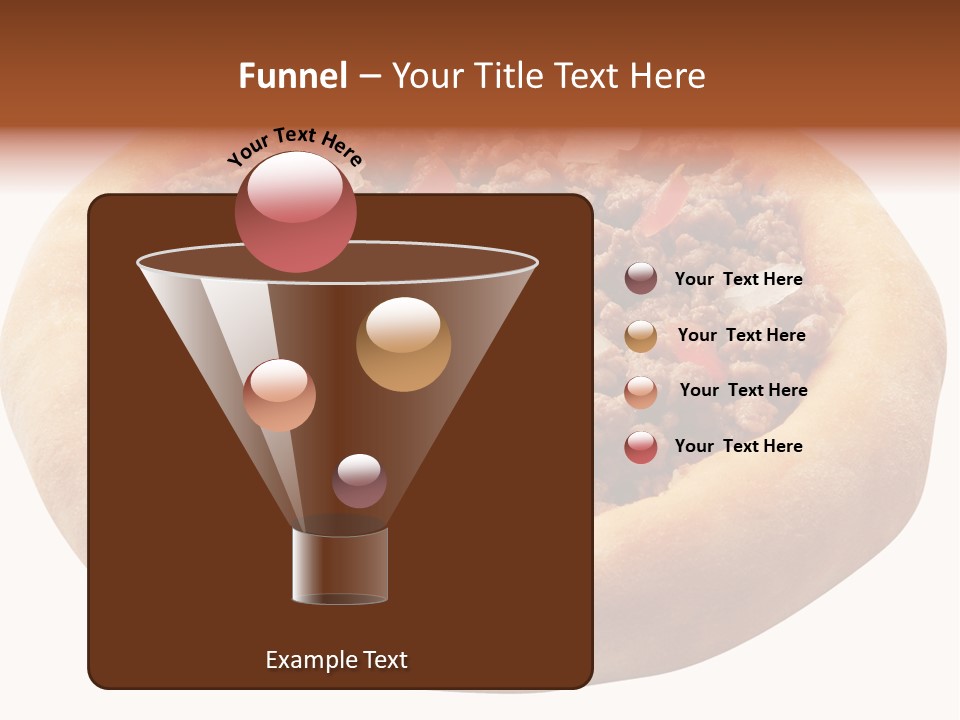 A Pizza With Meat And Onions On A White Background PowerPoint Template