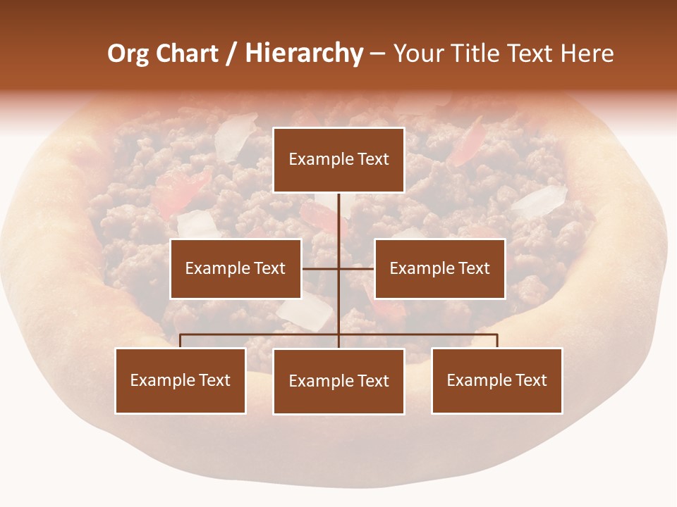 A Pizza With Meat And Onions On A White Background PowerPoint Template