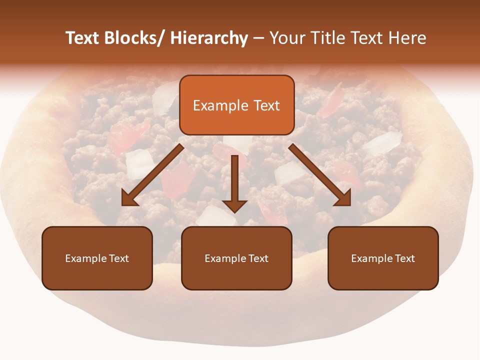 A Pizza With Meat And Onions On A White Background PowerPoint Template