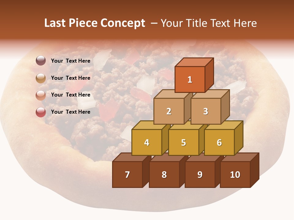 A Pizza With Meat And Onions On A White Background PowerPoint Template