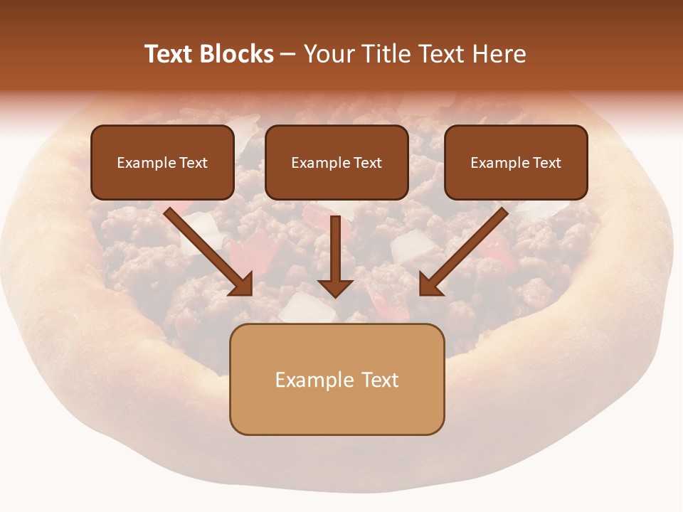 A Pizza With Meat And Onions On A White Background PowerPoint Template