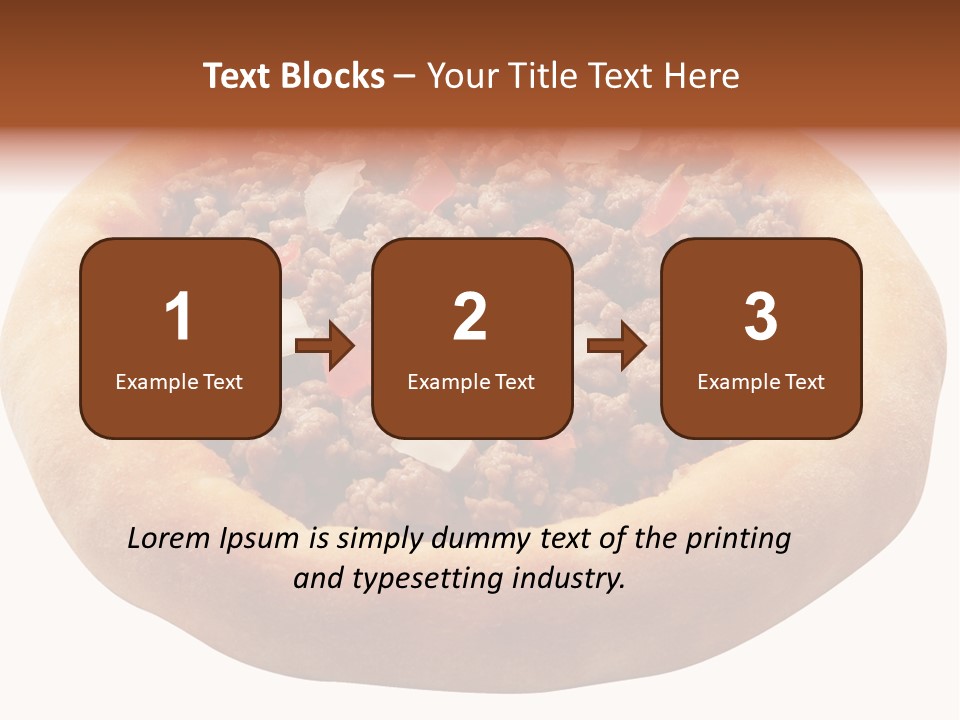 A Pizza With Meat And Onions On A White Background PowerPoint Template