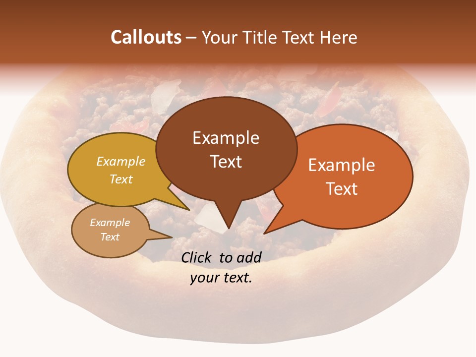 A Pizza With Meat And Onions On A White Background PowerPoint Template