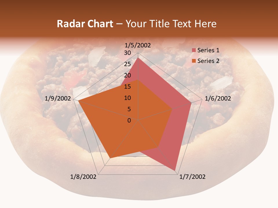 A Pizza With Meat And Onions On A White Background PowerPoint Template
