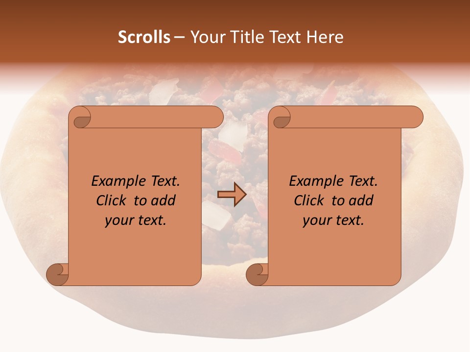 A Pizza With Meat And Onions On A White Background PowerPoint Template