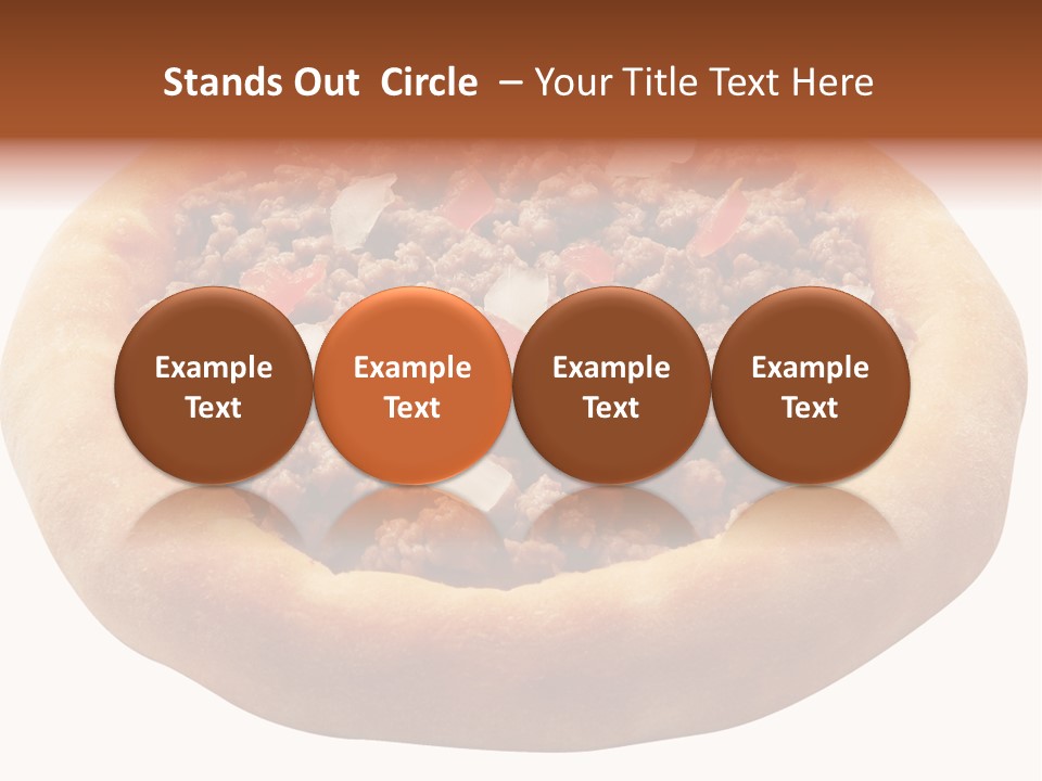 A Pizza With Meat And Onions On A White Background PowerPoint Template