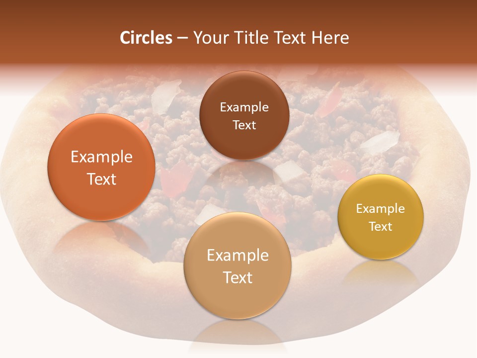 A Pizza With Meat And Onions On A White Background PowerPoint Template