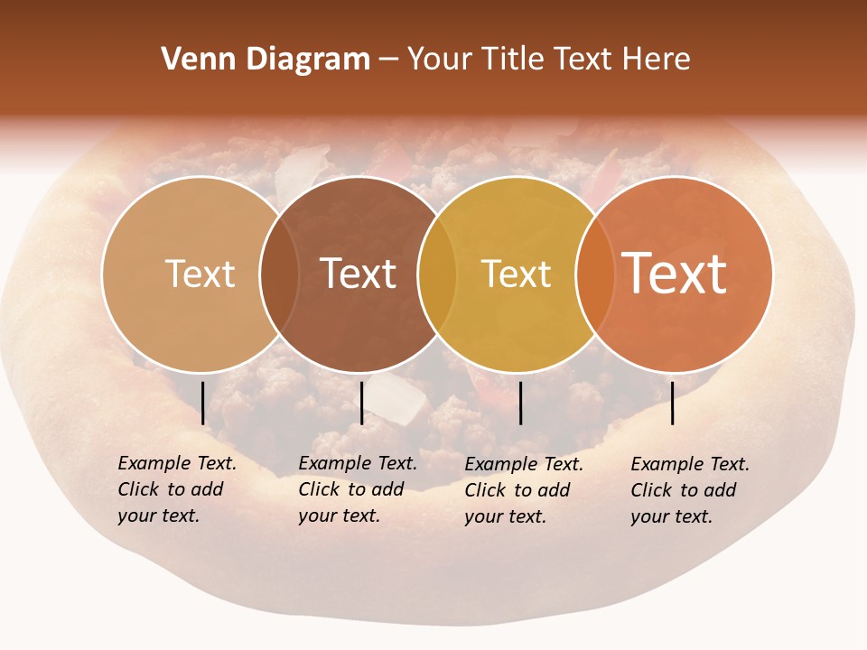 A Pizza With Meat And Onions On A White Background PowerPoint Template