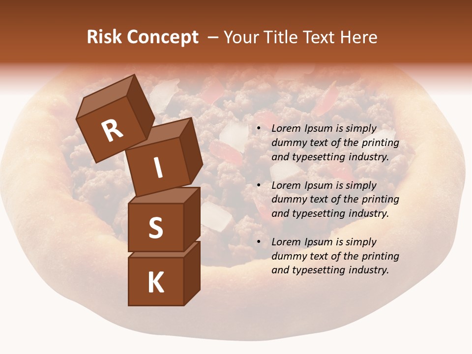 A Pizza With Meat And Onions On A White Background PowerPoint Template