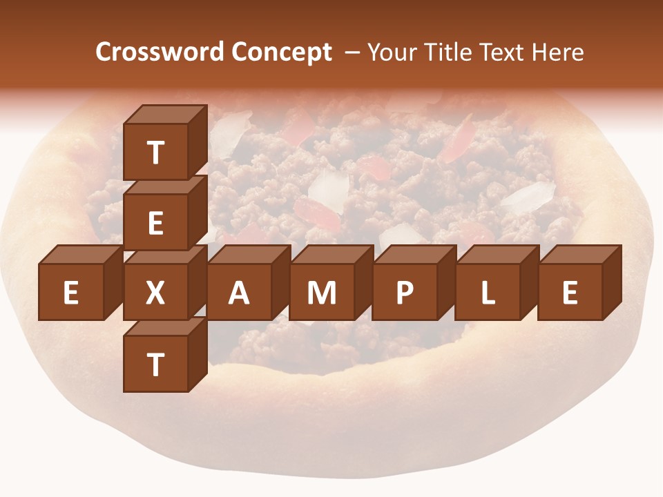 A Pizza With Meat And Onions On A White Background PowerPoint Template