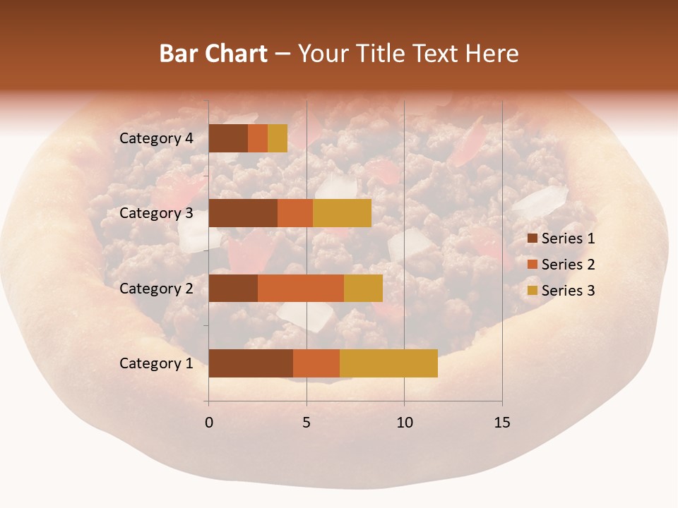 A Pizza With Meat And Onions On A White Background PowerPoint Template