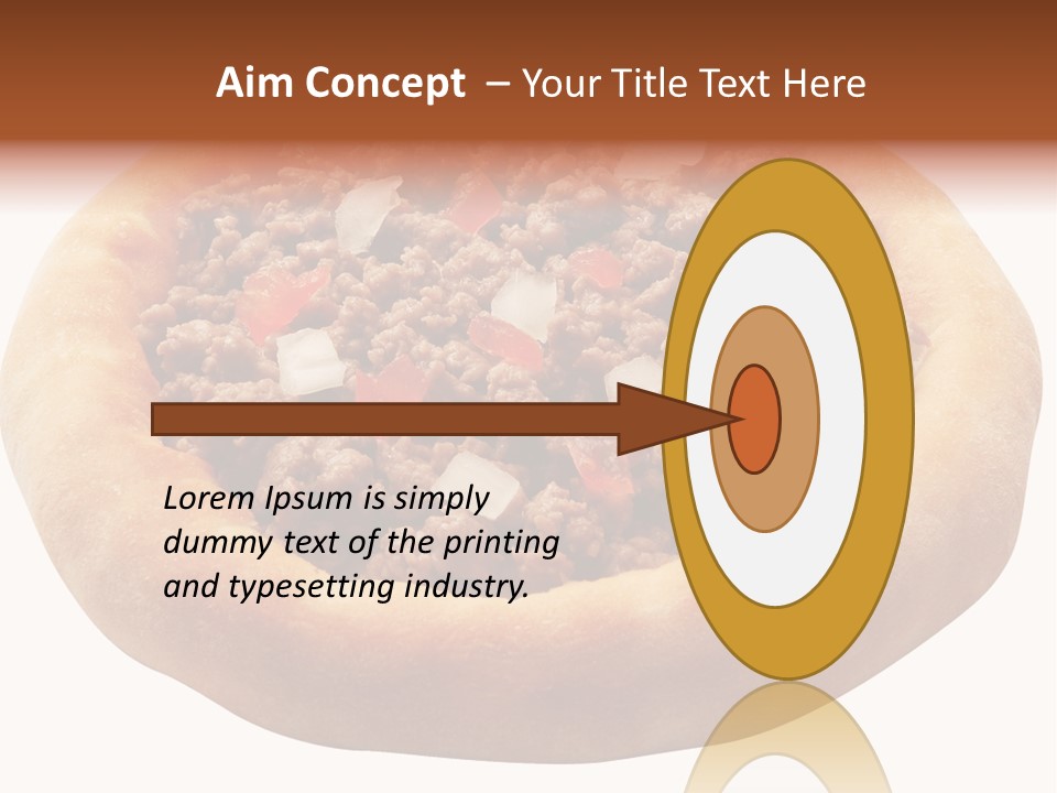 A Pizza With Meat And Onions On A White Background PowerPoint Template