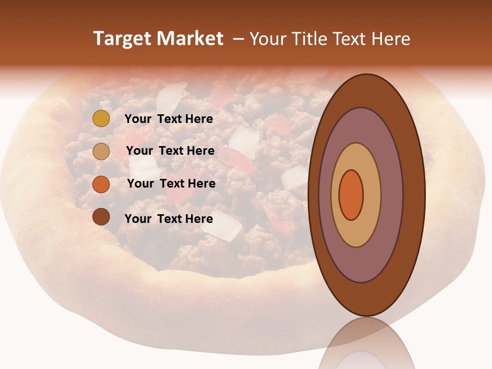 A Pizza With Meat And Onions On A White Background PowerPoint Template