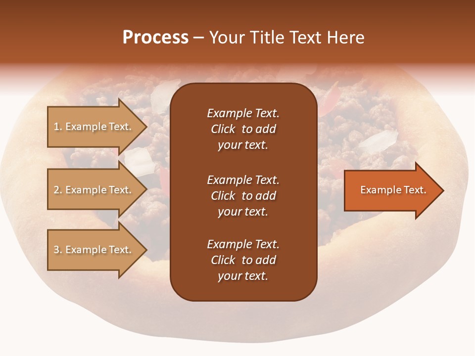 A Pizza With Meat And Onions On A White Background PowerPoint Template