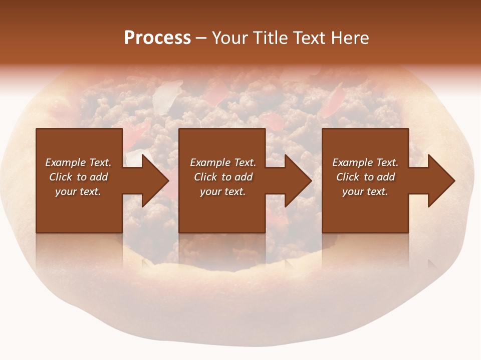 A Pizza With Meat And Onions On A White Background PowerPoint Template