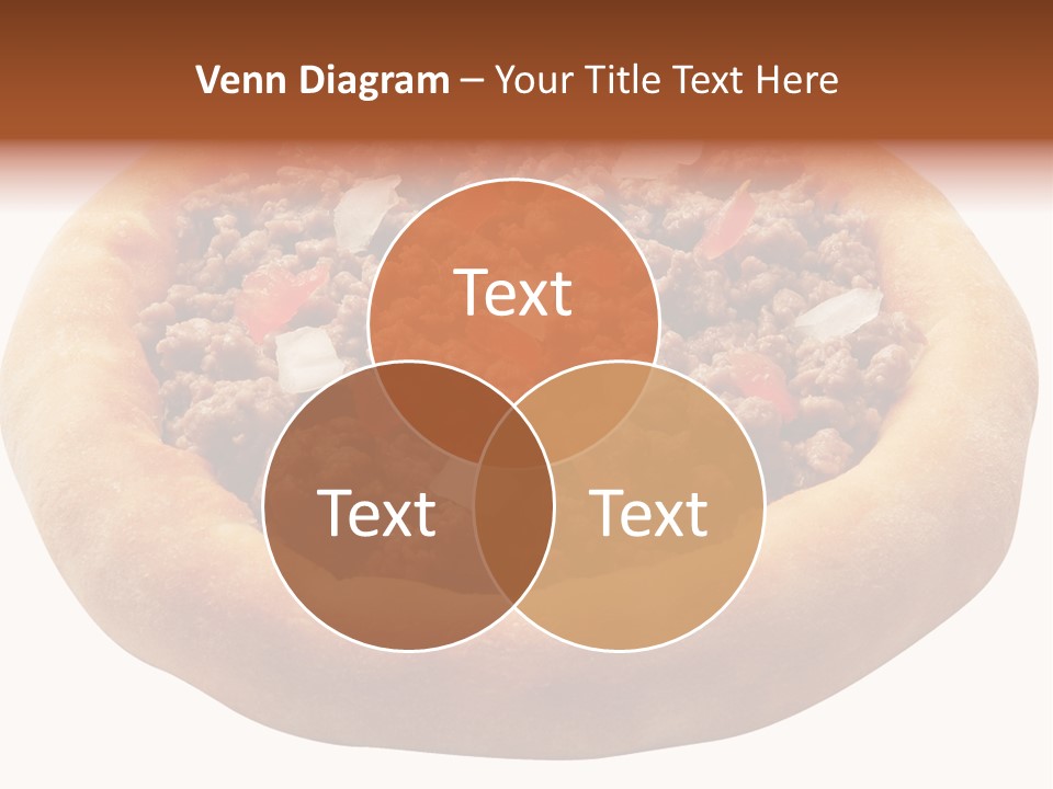 A Pizza With Meat And Onions On A White Background PowerPoint Template