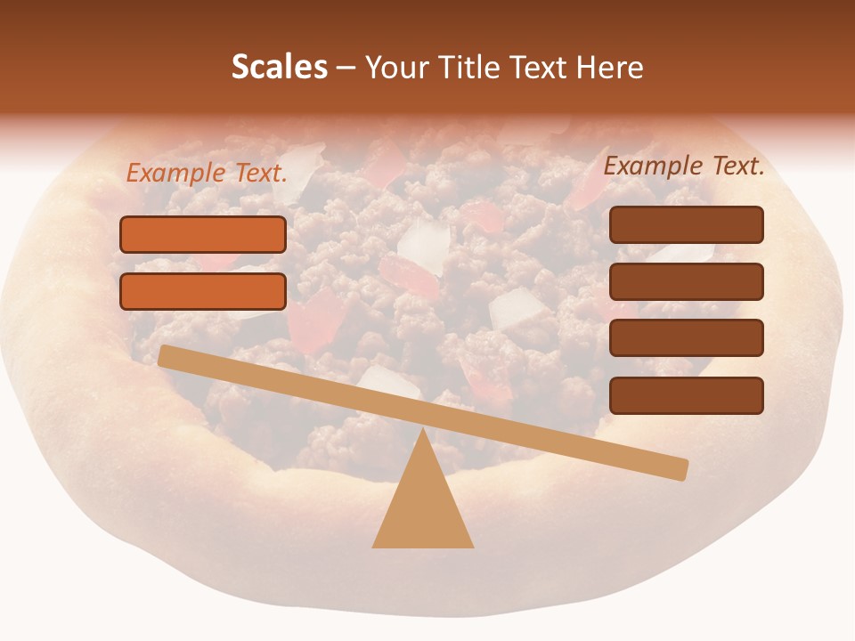 A Pizza With Meat And Onions On A White Background PowerPoint Template