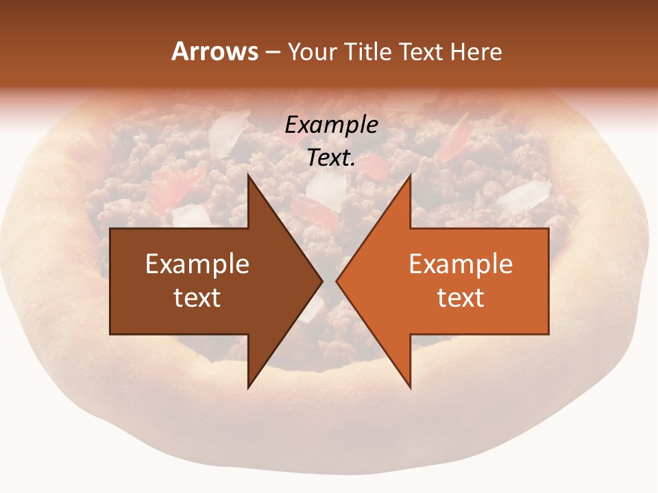 A Pizza With Meat And Onions On A White Background PowerPoint Template