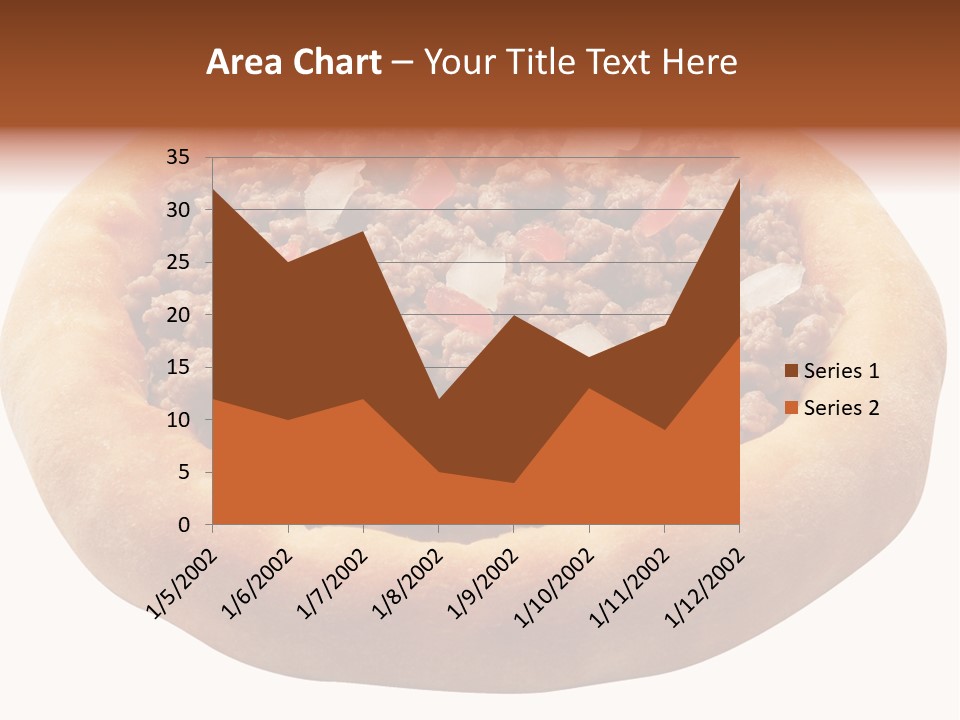 A Pizza With Meat And Onions On A White Background PowerPoint Template