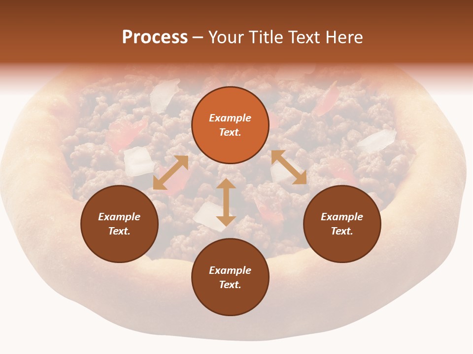 A Pizza With Meat And Onions On A White Background PowerPoint Template