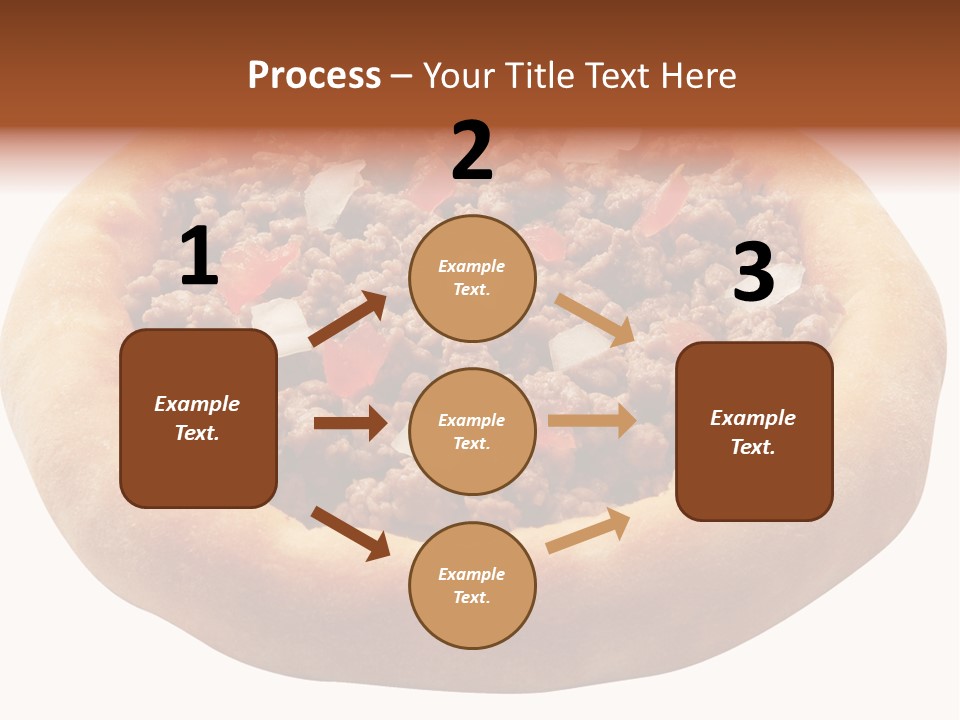 A Pizza With Meat And Onions On A White Background PowerPoint Template