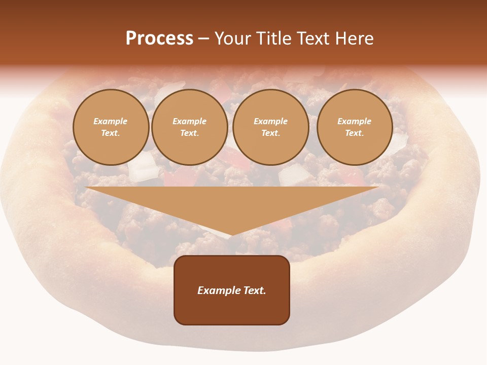 A Pizza With Meat And Onions On A White Background PowerPoint Template