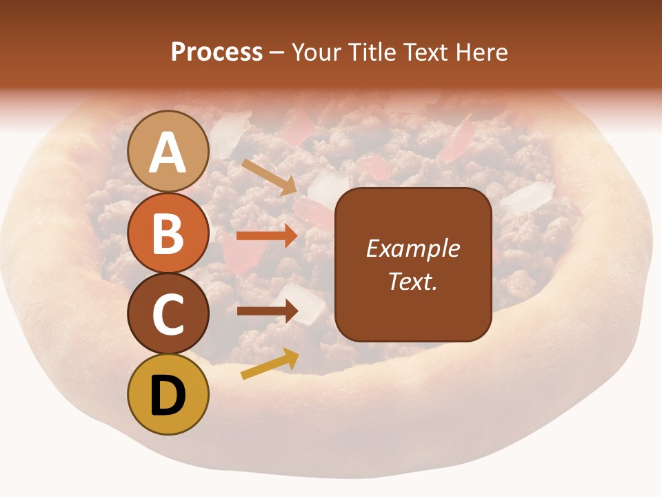 A Pizza With Meat And Onions On A White Background PowerPoint Template