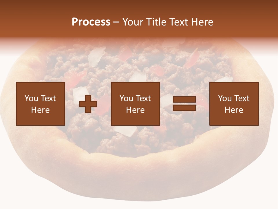 A Pizza With Meat And Onions On A White Background PowerPoint Template