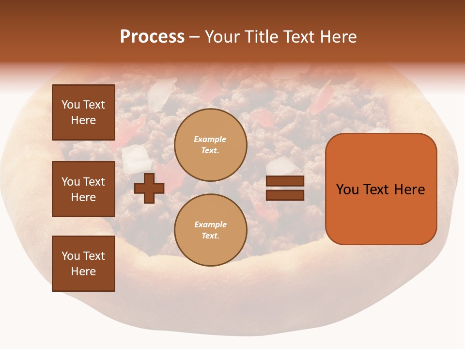 A Pizza With Meat And Onions On A White Background PowerPoint Template