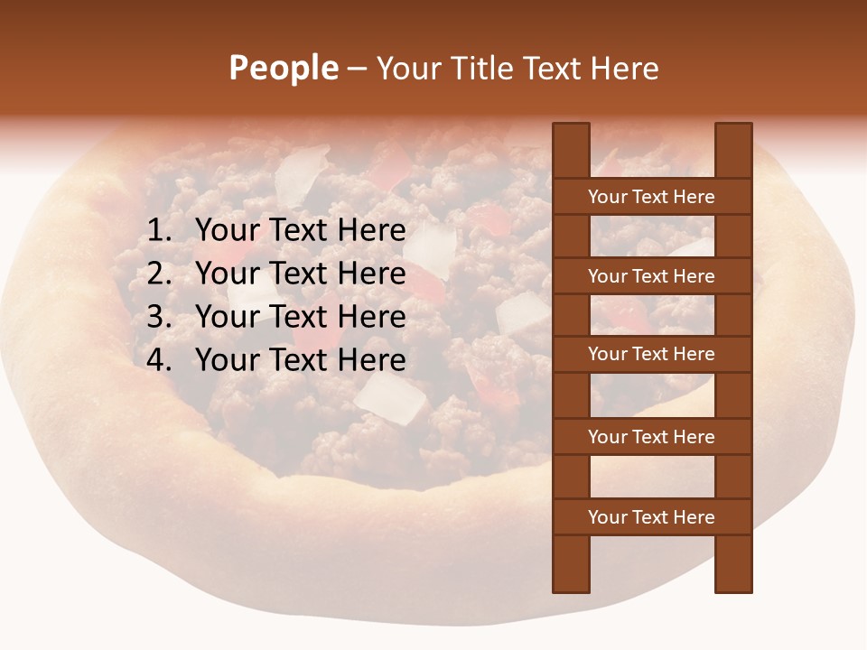 A Pizza With Meat And Onions On A White Background PowerPoint Template