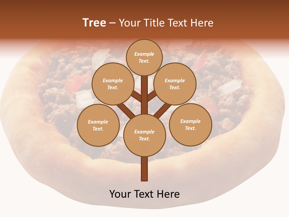 A Pizza With Meat And Onions On A White Background PowerPoint Template