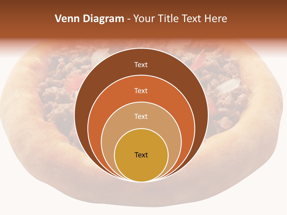 A Pizza With Meat And Onions On A White Background PowerPoint Template
