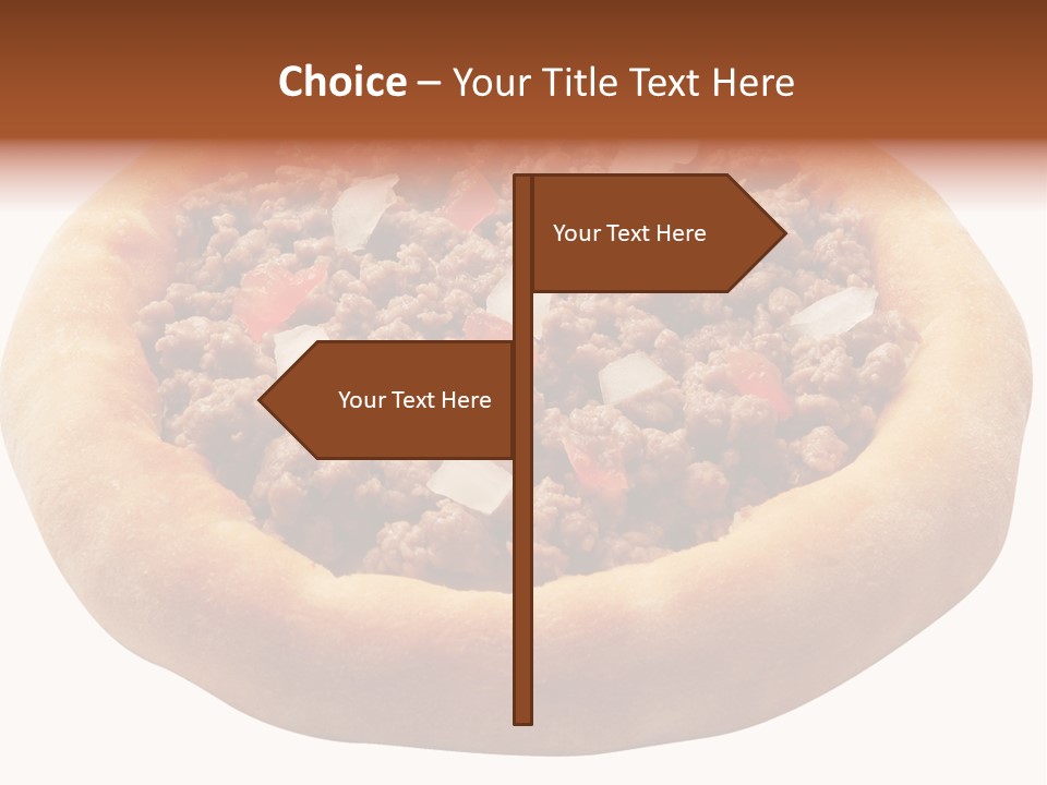 A Pizza With Meat And Onions On A White Background PowerPoint Template