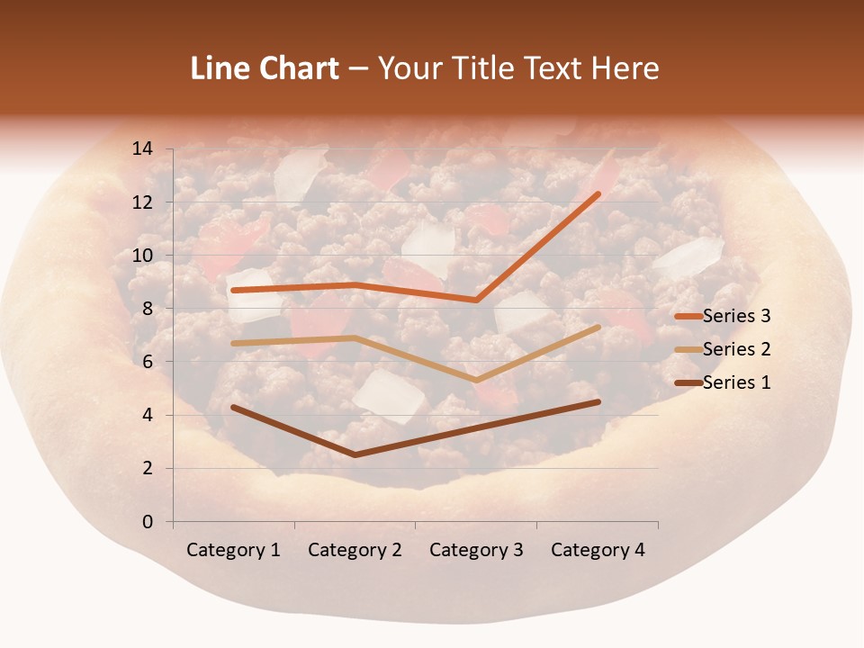 A Pizza With Meat And Onions On A White Background PowerPoint Template