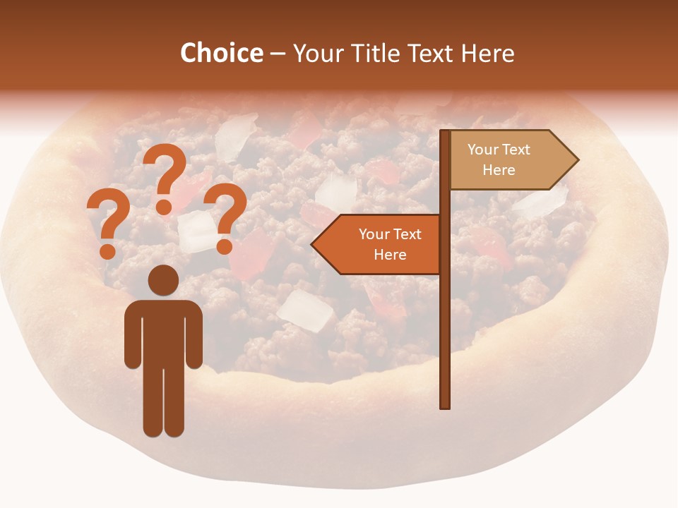 A Pizza With Meat And Onions On A White Background PowerPoint Template