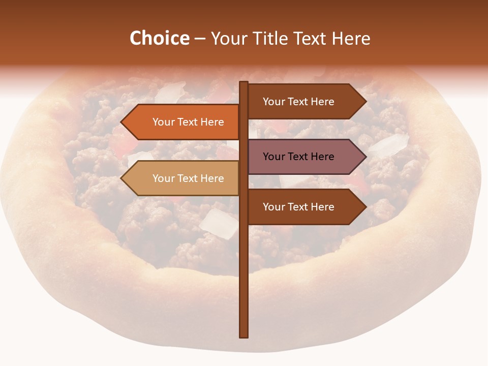 A Pizza With Meat And Onions On A White Background PowerPoint Template