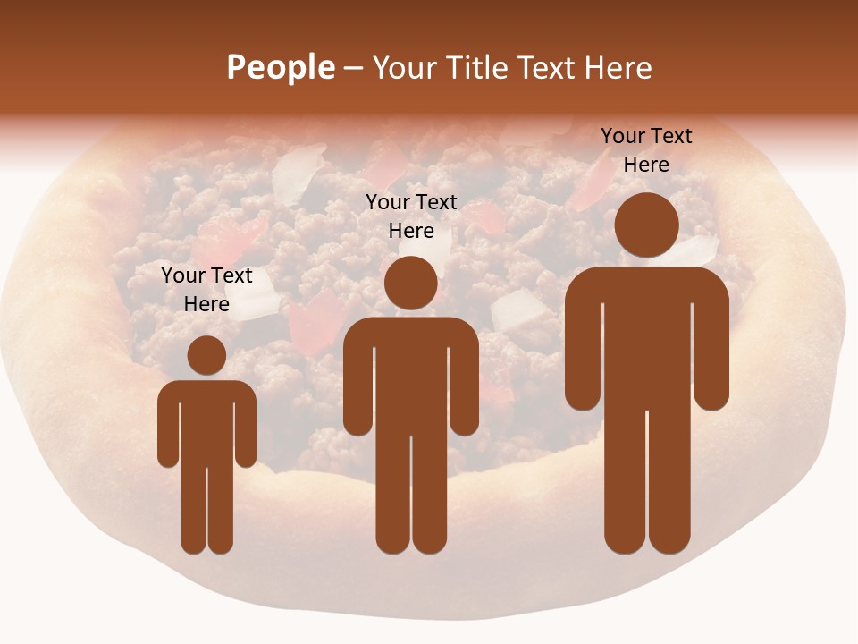 A Pizza With Meat And Onions On A White Background PowerPoint Template