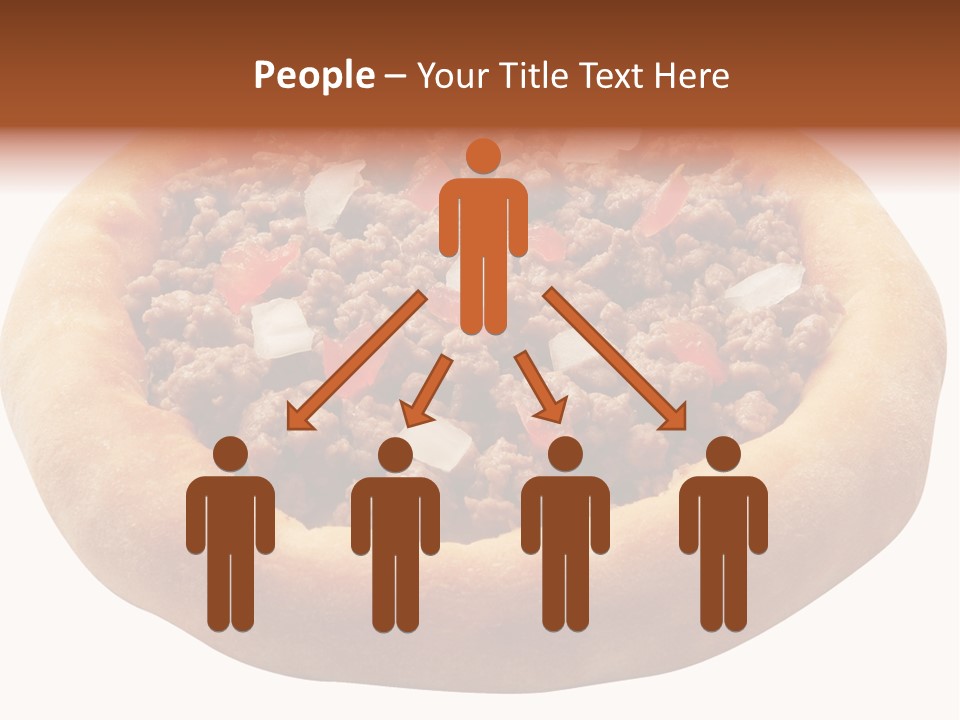 A Pizza With Meat And Onions On A White Background PowerPoint Template