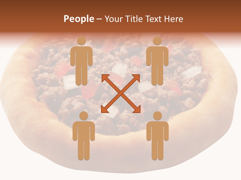 A Pizza With Meat And Onions On A White Background PowerPoint Template