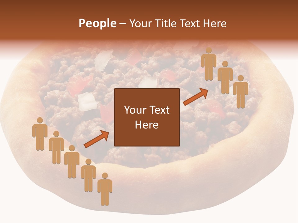 A Pizza With Meat And Onions On A White Background PowerPoint Template