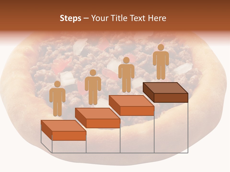 A Pizza With Meat And Onions On A White Background PowerPoint Template