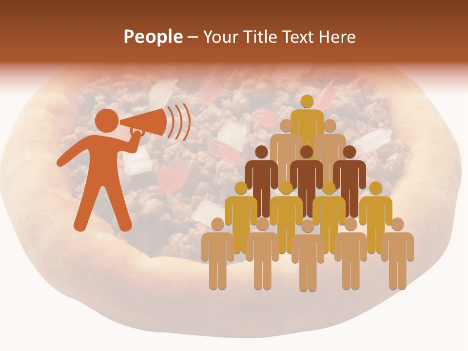 A Pizza With Meat And Onions On A White Background PowerPoint Template